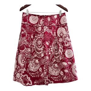 NWT Ann Taylor Lined A-line Skirt Gentle Pleats in Floral/Paisley size 8